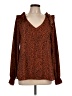 Unbranded 100% Polyester Brown Long Sleeve Blouse Size L - photo 1