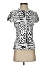 J. McLaughlin Animal Print Ivory Short Sleeve Blouse Size S - photo 1