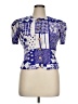 SABINO Print Blue Short Sleeve Blouse Size 14 - photo 1