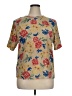 Kathie Lee 100% Polyester Floral Gold Short Sleeve Blouse Size 16 - photo 1