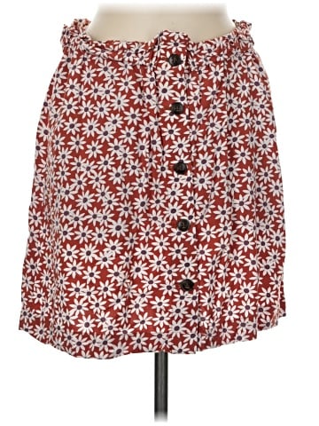 Madewell Paperbag Button-Front Mini Skirt in Falling Daisies (view 1)