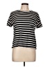 Walmart 100% Cotton Stripes Black Short Sleeve Top Size L - photo 1