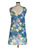 5Fin Tropical Floral Graphic Multi Color Blue Casual Dress Size XL - photo 2