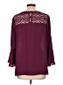 Signature 100% Polyester Burgundy 3/4 Sleeve Blouse Size L - photo 2