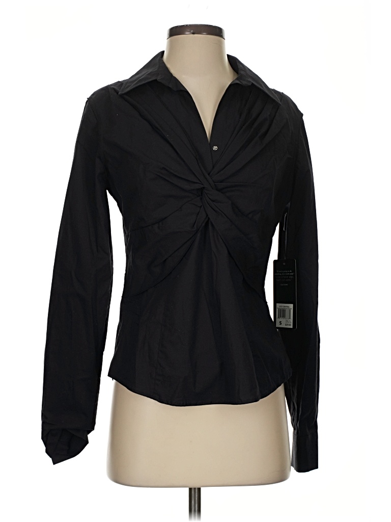 Pre-owned Daisy Fuentes Long Sleeve Blouse In Black