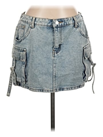 Orange Kiss Denim Skirt (view 1)
