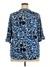 Ellen Weaver Blue Short Sleeve Blouse Size 2X - photo 2