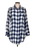 Boston Traders Plaid Blue 3/4 Sleeve Button-Down Shirt Size L - photo 1