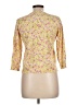August Silk Floral Yellow 3/4 Sleeve Button-Down Shirt Size L - photo 2