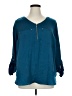 Apt. 9 100% Polyester Teal Long Sleeve Henley Size 1X - photo 1
