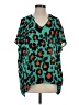 CAbi 100% Polyester Teal Short Sleeve Blouse Size S - photo 1