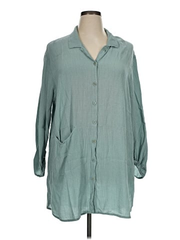Flax 3/4 Sleeve Button-Down Shirt (view 1)