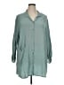 Flax Teal 3/4 Sleeve Button-Down Shirt Size 14 (L) - photo 1