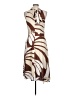 Worthington 100% Polyester Print Brown Cocktail Dress Size L - photo 2