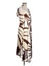 Worthington 100% Polyester Print Brown Cocktail Dress Size L - photo 4