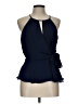 Parker Blue Sleeveless Silk Top Size L - photo 1
