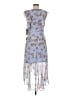 Lulus 100% Polyester Floral Blue Casual Dress Size M - photo 2