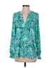 Lilly Pulitzer 100% Polyester Green Long Sleeve Blouse Size S - photo 1