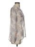 Joie 100% Silk Floral Silver Long Sleeve Silk Top Size XS - photo 4