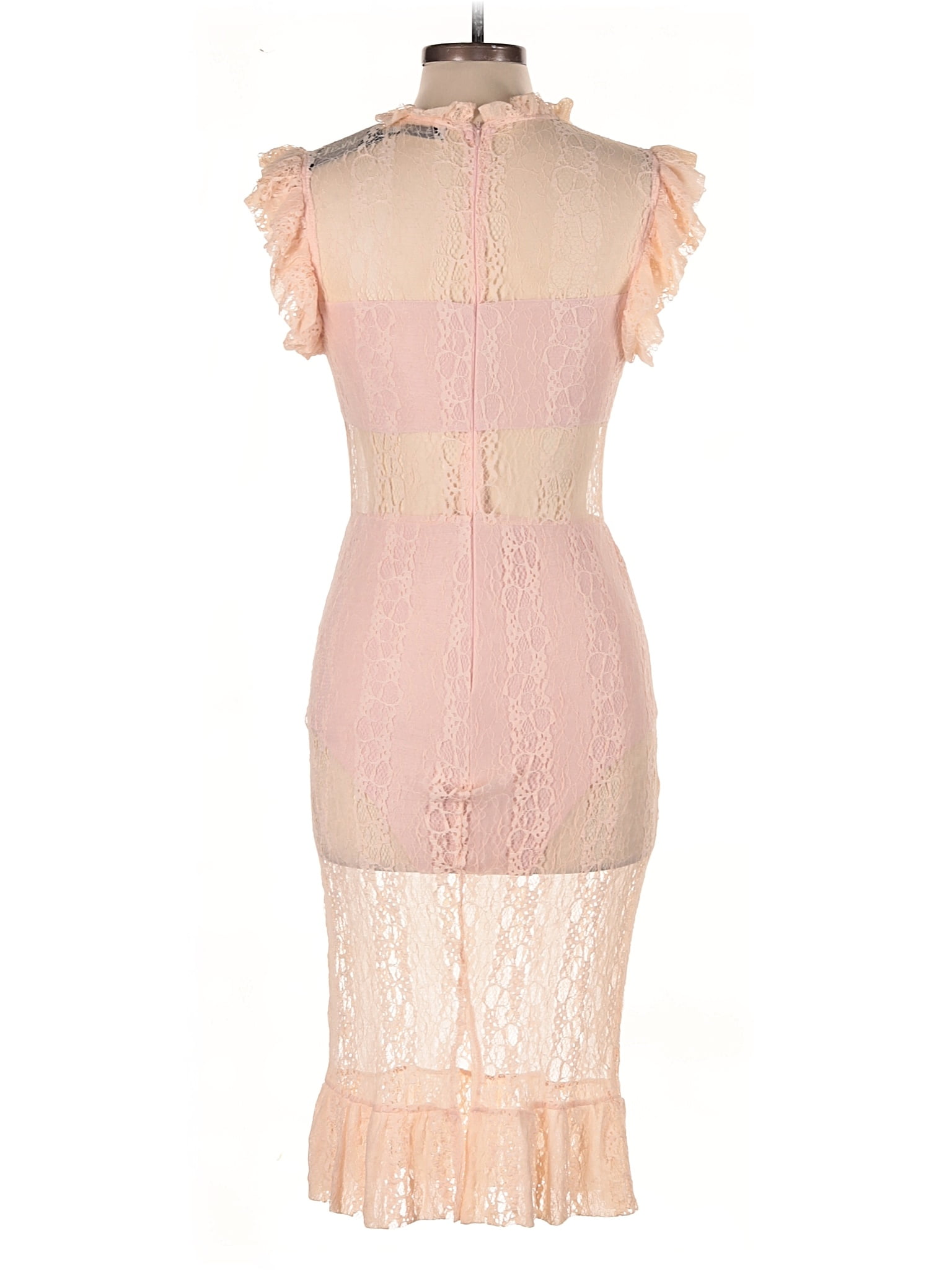 lucy wang lace dress Buy Stunning Vintage 1970s Un Worn Lucy Wang Cream and Pink Lace and Net Maxi Dress / Alternative Wedding Dress Online in India