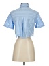 Zara Blue Short Sleeve Button-Down Shirt Size S - photo 2
