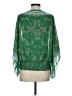 Unbranded 100% Polyester Green 3/4 Sleeve Blouse Size XS - photo 2