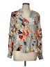 Vineet Bahl 100% Polyester Floral Gray Long Sleeve Blouse Size L - photo 1