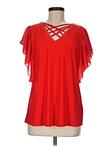 NY Collection Short Sleeve Blouse (view 1)