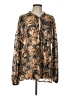 Free People Animal Print Gold Long Sleeve Blouse Size L - photo 1