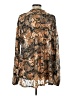 Free People Animal Print Gold Long Sleeve Blouse Size L - photo 2