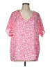 Entro 100% Polyester Pink Short Sleeve Blouse Size L - photo 1