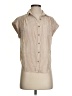 Japna 100% Rayon Stripes Tan Sleeveless Button-Down Shirt Size XS - photo 1
