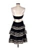BCBGMAXAZRIA 100% Polyester Stripes Black Cocktail Dress Size 4 - photo 2