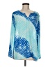 Tribal Blue Long Sleeve Blouse Size M - photo 1