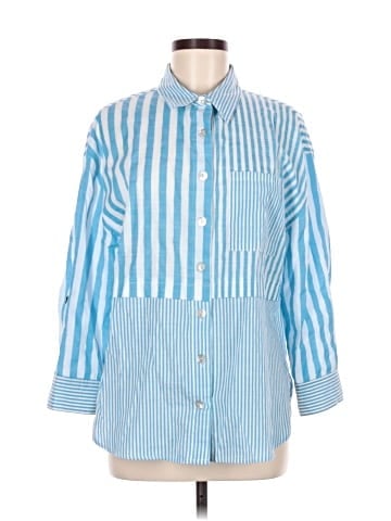MULTIPLES 3/4 Sleeve Button-Down Shirt (view 1)