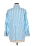 MULTIPLES Stripes Blue 3/4 Sleeve Button-Down Shirt Size M - photo 2