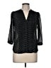H&M 100% Polyester Polka Dots Black 3/4 Sleeve Blouse Size 6 - photo 1