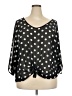 Bongo 100% Polyester Polka Dots Black 3/4 Sleeve Blouse Size 3X - photo 1
