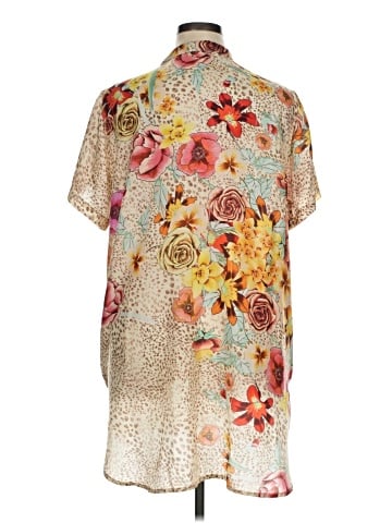 Johnny Was Short Sleeve Silk Top (view 2)