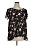 Torrid 100% Polyester Floral Black Short Sleeve Blouse Size 1X Plus (1) - photo 1