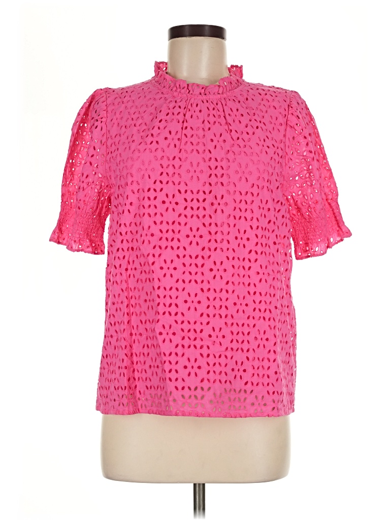 Pre-owned Jcrew Short Sleeve Blouse In Pink