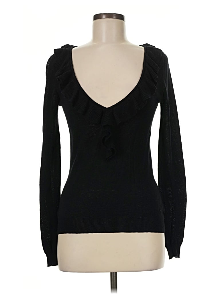 Pre-owned Cotton On Silk Pullover Sweater In Black