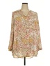 Unbranded 100% Polyester Paisley Gold Long Sleeve Blouse Size 2X - photo 1
