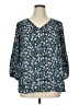 Collective Concepts 100% Polyester Teal 3/4 Sleeve Blouse Size 1X - photo 1