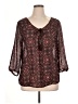 Maurices 100% Polyester Brown 3/4 Sleeve Blouse Size XL - photo 1