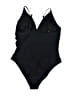 Unbranded Solid Black One Piece Swimsuit Size M (estimated) - photo 2
