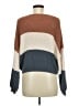 Debut 100% Polyester Color Block Brown Pullover Sweater Size M - photo 2