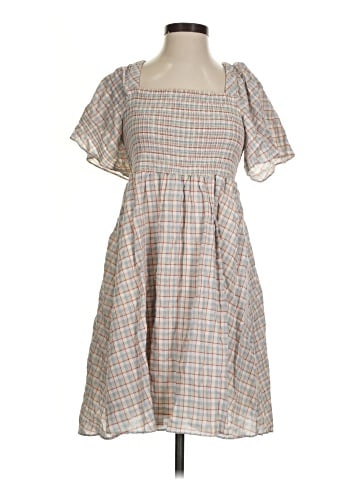 Madewell Seersucker Lucie Tie-Back Mini Dress in Plaid (view 1)