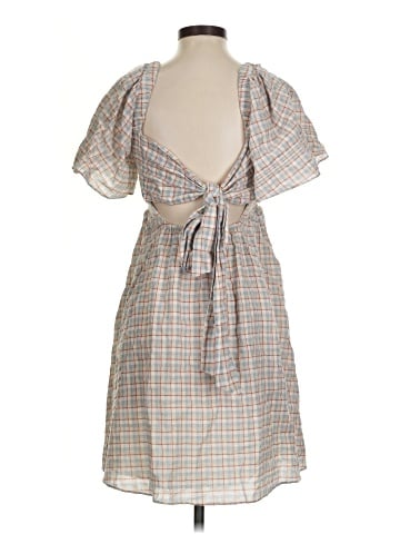 Madewell Seersucker Lucie Tie-Back Mini Dress in Plaid (view 2)