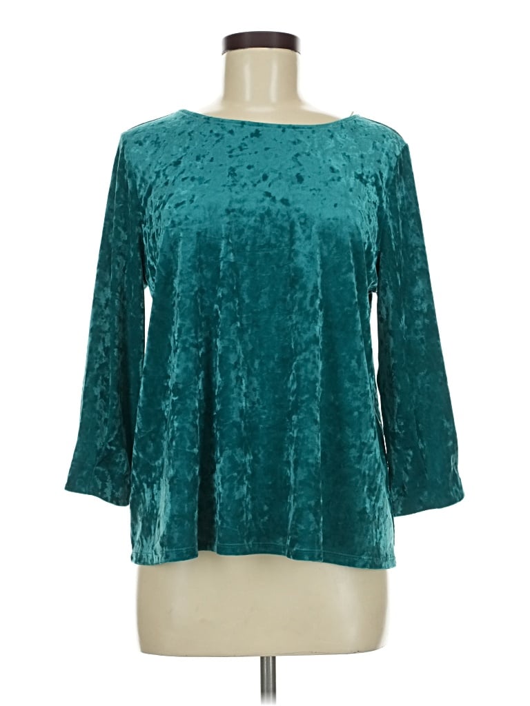 Pre-owned Jjill 3/4 Sleeve Blouse In Teal